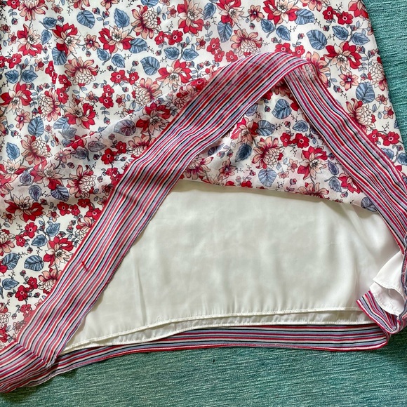 Max Studio EDIT May Red, White, Blue Floral Trapeze Dress Sz L - Picture 8 of 10